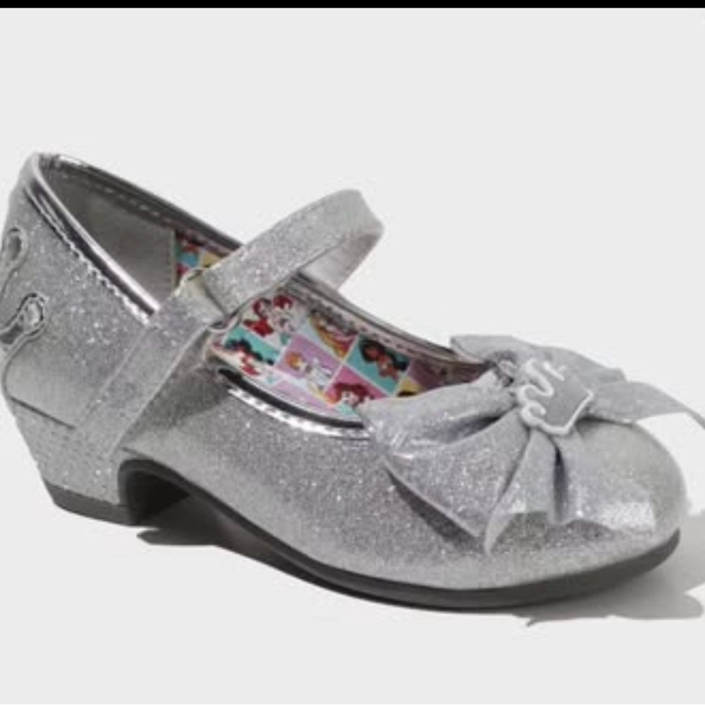 NEW IN BOX Toddler Girls' Disney Princess Mary Jane Heels, Silver 11T